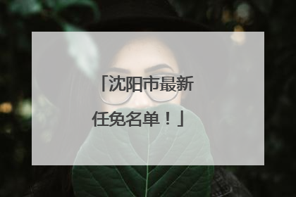沈阳市最新任免名单！