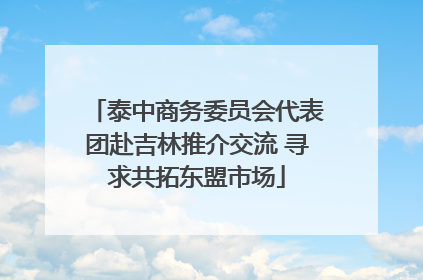 泰中商务委员会代表团赴吉林推介交流 寻求共拓东盟市场