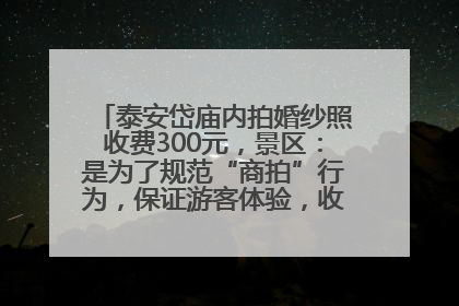 泰安岱庙内拍婚纱照收费300元，景区：是为了规范“商拍”行为，保证游客体验，收取费用全部上交国库