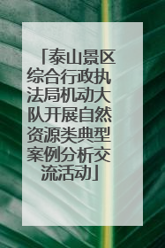 泰山景区综合行政执法局机动大队开展自然资源类典型案例分析交流活动
