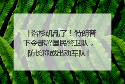 洛杉矶乱了！特朗普下令部署国民警卫队，防长称或出动军队
