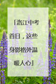洛江中考首日，这些身影格外温暖人心