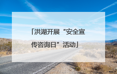 洪湖开展“安全宣传咨询日”活动
