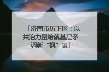 济南市历下区：以共治力量绘就基层矛调新“枫”景