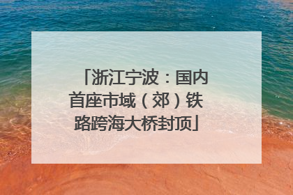 浙江宁波：国内首座市域（郊）铁路跨海大桥封顶
