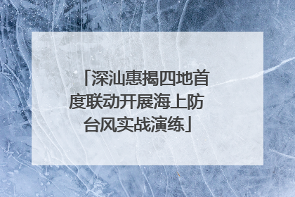 深汕惠揭四地首度联动开展海上防台风实战演练