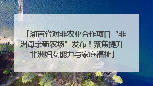 湖南省对非农业合作项目“非洲母亲新农场”发布！聚焦提升非洲妇女能力与家庭福祉