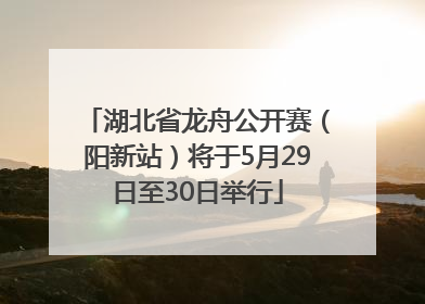 湖北省龙舟公开赛（阳新站）将于5月29日至30日举行