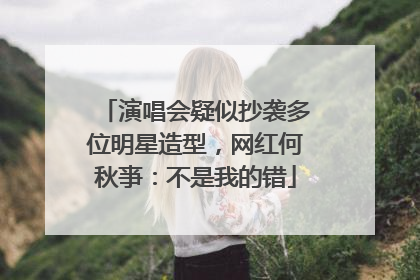 演唱会疑似抄袭多位明星造型，网红何秋亊：不是我的错