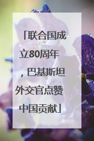 联合国成立80周年，巴基斯坦外交官点赞中国贡献