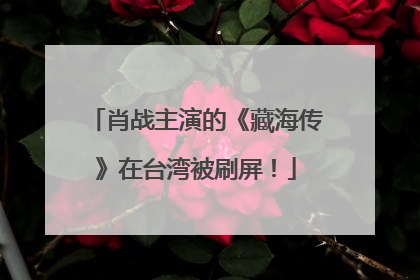 肖战主演的《藏海传》在台湾被刷屏！