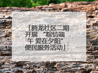 腾龙社区二期开展 “粽情端午 爱在夕阳”便民服务活动