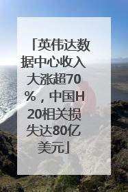 英伟达数据中心收入大涨超70%，中国H20相关损失达80亿美元