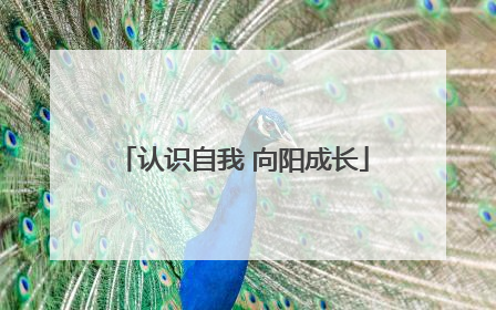 认识自我 向阳成长