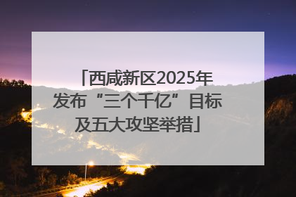 西咸新区2025年发布“三个千亿”目标及五大攻坚举措
