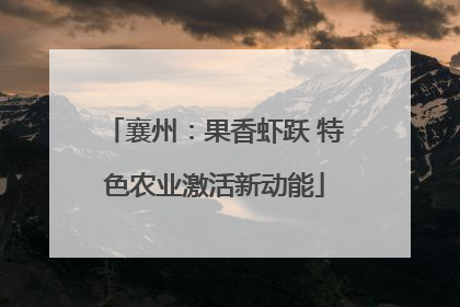 襄州：果香虾跃 特色农业激活新动能
