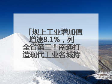 规上工业增加值增速8.1%，列全省第三！南通打造现代工业名城持续加力