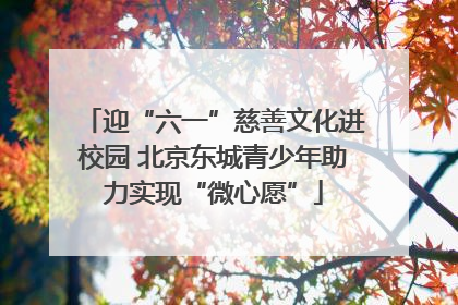 迎“六一”慈善文化进校园 北京东城青少年助力实现“微心愿”