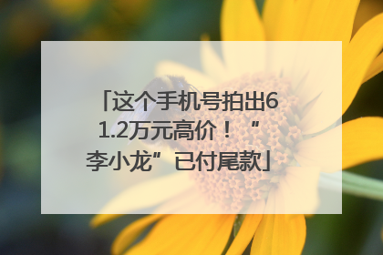 这个手机号拍出61.2万元高价！“李小龙”已付尾款