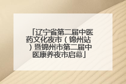 辽宁省第二届中医药文化夜市（锦州站）暨锦州市第二届中医康养夜市启幕