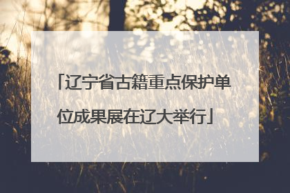 辽宁省古籍重点保护单位成果展在辽大举行