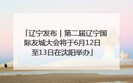 辽宁发布｜第二届辽宁国际友城大会将于6月12日至13日在沈阳举办