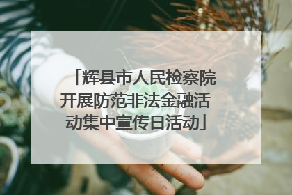 辉县市人民检察院开展防范非法金融活动集中宣传日活动