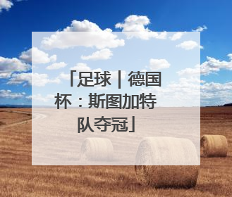 足球｜德国杯：斯图加特队夺冠