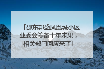 邵东邦盛凤凰城小区业委会筹备十年未果，相关部门回应来了