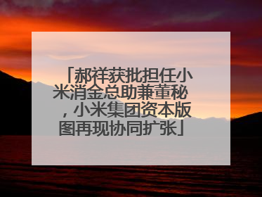 郝祥获批担任小米消金总助兼董秘，小米集团资本版图再现协同扩张