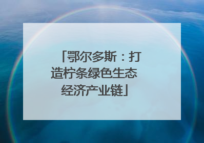 鄂尔多斯：打造柠条绿色生态经济产业链