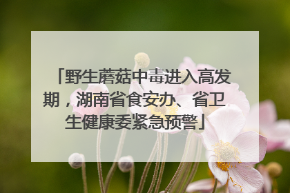 野生蘑菇中毒进入高发期，湖南省食安办、省卫生健康委紧急预警