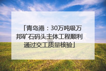 青岛港：30万吨级万邦矿石码头主体工程顺利通过交工质量核验
