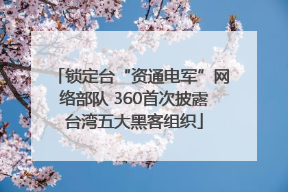 锁定台“资通电军”网络部队 360首次披露台湾五大黑客组织