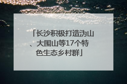 长沙积极打造沩山、大围山等17个特色生态乡村群