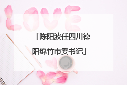 陈阳波任四川德阳绵竹市委书记