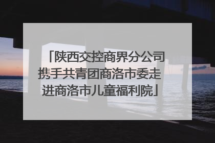 陕西交控商界分公司携手共青团商洛市委走进商洛市儿童福利院