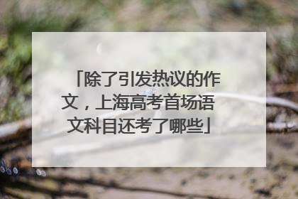 除了引发热议的作文，上海高考首场语文科目还考了哪些