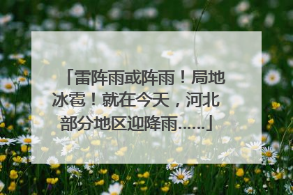 雷阵雨或阵雨！局地冰雹！就在今天，河北部分地区迎降雨……