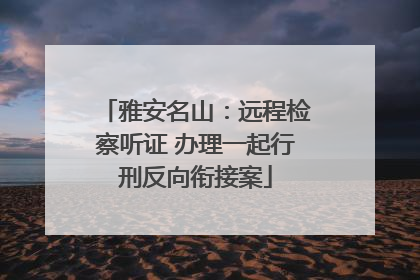 雅安名山：远程检察听证 办理一起行刑反向衔接案