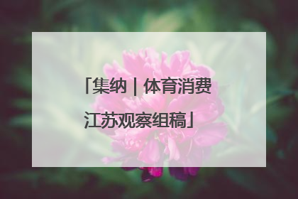 集纳｜体育消费江苏观察组稿