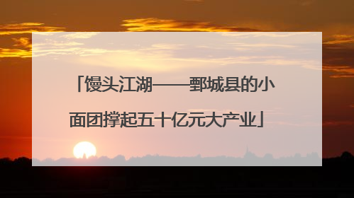 馒头江湖——鄄城县的小面团撑起五十亿元大产业