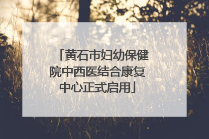 黄石市妇幼保健院中西医结合康复中心正式启用