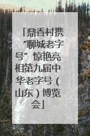 鼎香村携“聊城老字号”惊艳亮相第九届中华老字号（山东）博览会