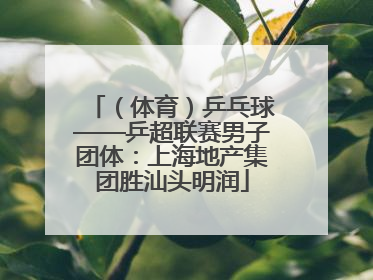 （体育）乒乓球——乒超联赛男子团体：上海地产集团胜汕头明润