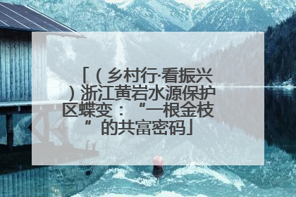 （乡村行·看振兴）浙江黄岩水源保护区蝶变：“一根金枝”的共富密码