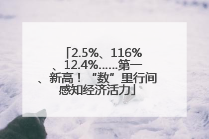 2.5%、116%、12.4%……第一、新高！“数”里行间感知经济活力