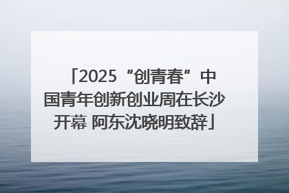 2025“创青春”中国青年创新创业周在长沙开幕 阿东沈晓明致辞