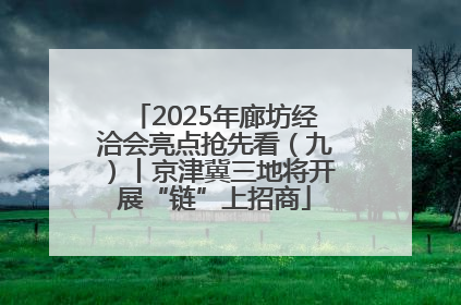 2025年廊坊经洽会亮点抢先看（九）丨京津冀三地将开展“链”上招商