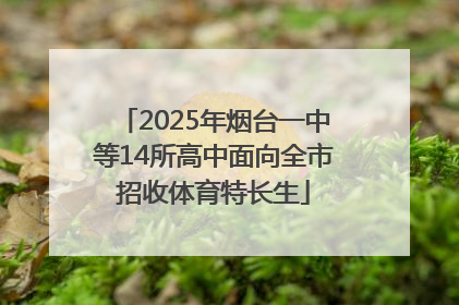 2025年烟台一中等14所高中面向全市招收体育特长生
